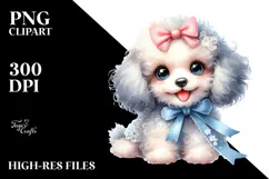 Baby Poodle Watercolor PNG Product Image 2