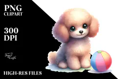Cute Baby Poodle PNG Product Image 2