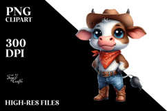 Watercolor Baby Cow with Thoughtful Expression Product Image 2