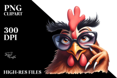 Silly Cartoon Chicken PNG Product Image 2