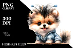 Small Pomeranian with Bunny Ears PNG Product Image 2