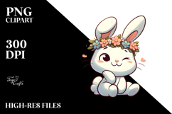 Whimsical Rabbit with Artistic Style, PNG Product Image 2