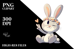 Whimsical Rabbit with Pure Joy, PNG Product Image 2