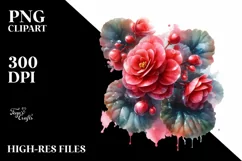 Sublimation Clipart Flower - A glossy begonia Product Image 1