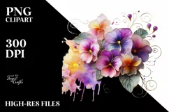 Watercolor Luxury Flower Love Splash Clipart Product Image 1