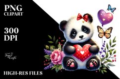 Baby Panda with Heart PNG Product Image 2
