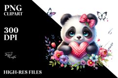 Baby Panda with Heart PNG Product Image 2