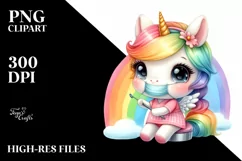 Cute Baby Unicorn Dentist Rainbow | Sublimation | Clipart Product Image 3
