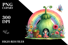 Colorful Fairy House | Illustration | Watercolor Clipart Product Image 2