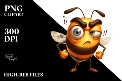 Humorous Cartoon Bee, Transparent PNG Product Image 2