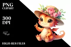 Smiling Baby Dragon Love Sign | Sublimation Clipart Product Image 1