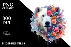 Flowers Half Polar Bear Clipart Product Image 3