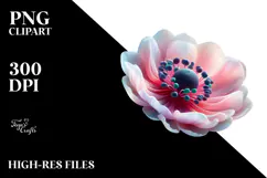 Elegant Anemone with Metallic Accents, PNG Product Image 2