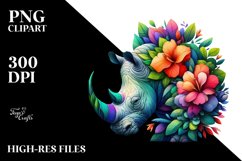 Abstract Vibrant Rhino PNG Product Image 3