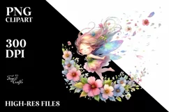 Colorful Wind Fairy Watercolor | Sublimation Clipart Product Image 3