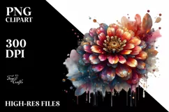Shiny Zinnia Watercolor | Sublimation Clipart Product Image 1