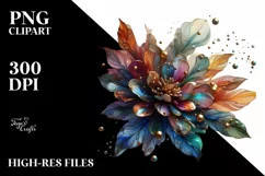 Shiny Zinnia Watercolor | Sublimation Clipart Product Image 3