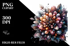 Shiny Zinnia Watercolor | Sublimation Clipart Product Image 1
