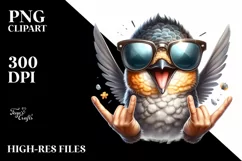Hummingbird Sunglasses Rocker Smiling | Sublimation Clipart Product Image 1