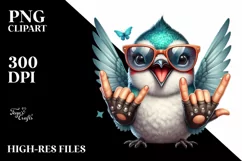 Detailed Hummingbird Sunglasses Rocker Smiling | Sublimation Product Image 3