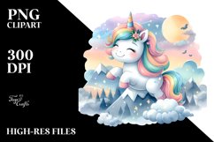 Pastel Unicorn from Mountaintop | Airy | Clipart Product Image 3