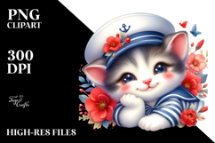 Cute Smiling Baby Kitten Sailor Suit Product Image 2