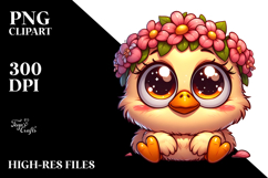 Goofy Chicken with Flower Crown PNG Product Image 2