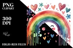Smiling Rainbow with Hearts PNG Product Image 2