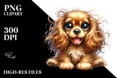 Cute Cocker Spaniel with Big Eyes PNG Product Image 2