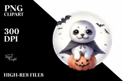 Cute Halloween Baby Seal PNG Product Image 3
