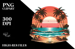 Retro Tropical Beach Sunset, 20 oz Tumbler Product Image 2
