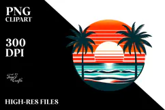 Tropical Beach Sunset, 20 oz Tumbler PNG Product Image 2