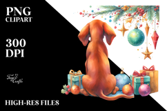 Bright Vizsla with Christmas Decor, High-Res PNG Product Image 2