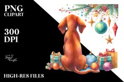 Bright Vizsla with Christmas Decor, High-Res PNG Product Image 3