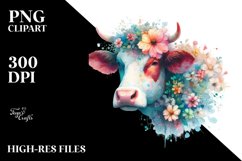 Flowers Half Cow Clipart Product Image 1