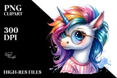 Baby Unicorn with Cool Haircut PNG Product Image 1