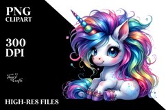 Baby Unicorn with Cool Haircut PNG Product Image 1