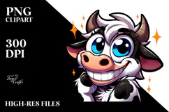 Sassy Cow with Smirk PNG Product Image 2