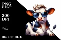 Cute Baby Cow with Cool Haircut, Modest Expression, High-Res Product Image 3