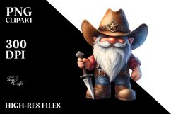Washed Vibrant Cowboy Gnome PNG Product Image 1