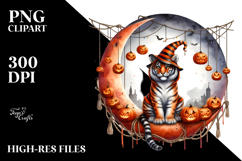 Halloween Tiger on Moon, High-Res PNG Product Image 2