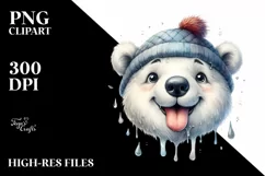 Detailed Whimsical Polar Bear Tongue Dripping | Sublimation Product Image 3