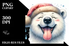 Detailed Whimsical Polar Bear Tongue Dripping | Sublimation Product Image 3