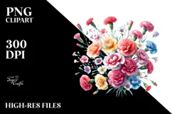 Colorful Vibrant Carnation PNG Product Image 2