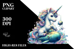 colorful Baby Unicorn in Submarine Product Image 2