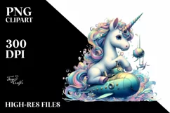 colorful Baby Unicorn in Submarine Product Image 1