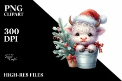 Highland Baby Cow Illustration, PNG Format Product Image 2