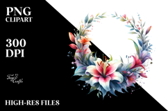 Abstract Vibrant Lily Wreath Product Image 2