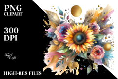 Colorful Sunflower PNG Product Image 2