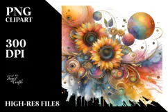 Colorful Sunflower PNG Product Image 2
